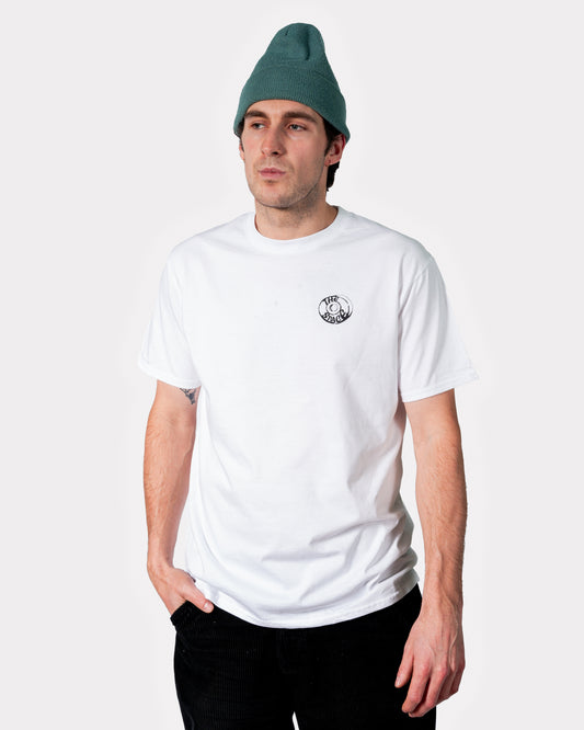 Space Returns Tee - White w Logo/ Backprint